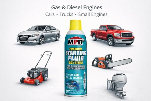 MPD Pro Starter Starting Fluid Spray – Premium 50% Ether Formula for Fast Cold Starts – Works to -65°F – Gas & Diesel Engines – Upper Cylinder Lubrication – 10.7 oz – (1-Pack) in Saudi Arabia