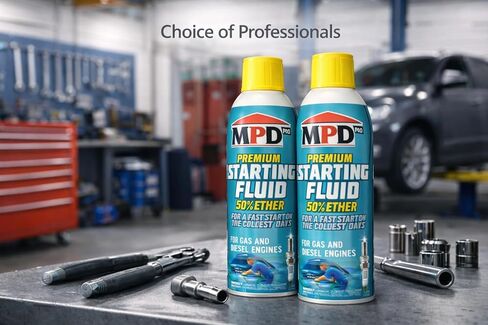 MPD Pro Starter Starting Fluid Spray – Premium 50% Ether Formula for Fast Cold Starts – Works to -65°F – Gas & Diesel Engines – Upper Cylinder Lubrication – 10.7 oz – (1-Pack) in Saudi Arabia