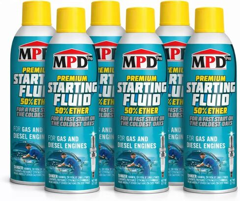 MPD Pro Starter Starting Fluid Spray – Premium 50% Ether Formula for Fast Cold Starts – Works to -65°F – Gas & Diesel Engines – Upper Cylinder Lubrication – 10.7 oz – (1-Pack) in Saudi Arabia