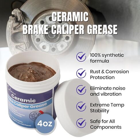 2-Pack 4oz Ceramic Brake Caliper Grease Full Synthetic Formula - Noise Elimination, Rust Protection, -40°F to 3000°F Heat Resistance in Saudi Arabia
