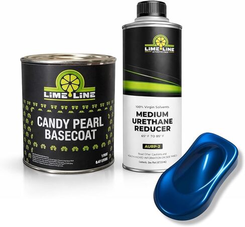 LiME Line Automotive Candy Pearl Basecoat + مجموعة تقليل كومبو - مزيج 1:1 - يجعل 1 كوارت قابلاً للرش - مطلوب طبقة شفافة (Candy Apple Red) in Kuwait
