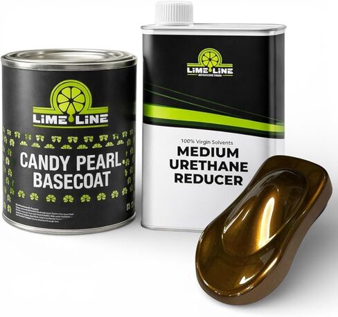 LiME Line Automotive Candy Pearl Basecoat + مجموعة تقليل الكوارت كومبو - مزيج 1:1 - يجعل 2 كوارت قابلة للرش - مطلوب طبقة شفافة (Candy Apple Red) in Kuwait