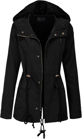 NE PEOPLE Women’s Military Jacket – Anorak Utility Safari Long Sleeve Lightweight Casual Snap Button Stand Collar Parka Coat in Kuwait
