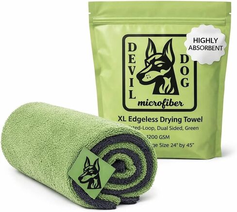 24"X45" Truck Car Drying Towel – 1200 GSM Double Twisted Loop Microfiber Cloth, Ultra Absorbent, Streak-Free, Lint-Free, Scratch-Free, Edgeless Quick Drying Towel in Saudi Arabia