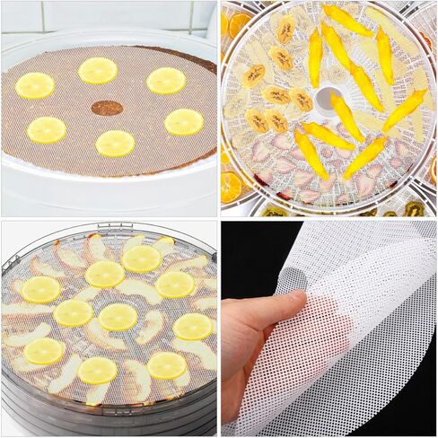Toyvian 4 Pcs round Silicone Dehydrator Sheets Non-stick Reusable Fruit and Jerky Drying Mats with Center Hole 33cm for Food Dehydrator in Saudi Arabia