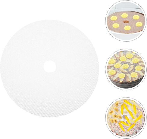 Toyvian 4 Pcs round Silicone Dehydrator Sheets Non-stick Reusable Fruit and Jerky Drying Mats with Center Hole 33cm for Food Dehydrator in Saudi Arabia