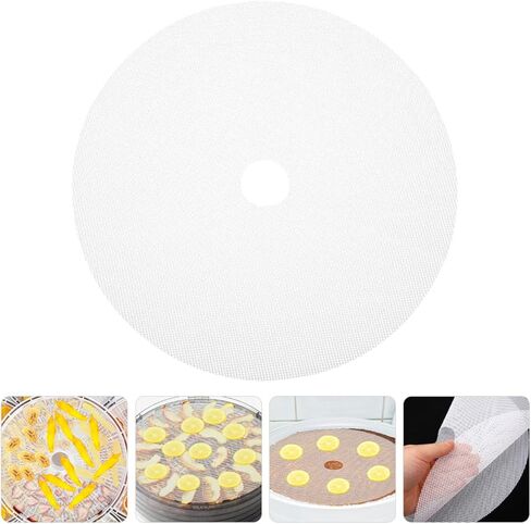 Toyvian 4 Pcs round Silicone Dehydrator Sheets Non-stick Reusable Fruit and Jerky Drying Mats with Center Hole 33cm for Food Dehydrator in Saudi Arabia