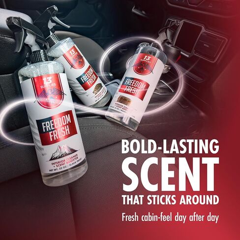 Premium Car Interior Cleaner Spray – Auto Cleaner for Headliner, Mats, Interior Vehicle Cleaning, Car Dashboard Cleaner Stain Remover, Restores Shine, Great Gift for Guys - Freedom Fresh Black Frost in Kuwait