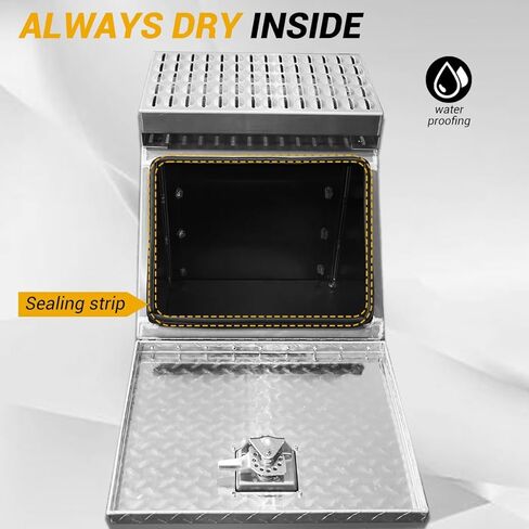 24" L x 25" W x 28H Silver Aluminum Step Semi Truck Tool Box W/Saddle Step Open Wide Design & T-Handle Latch Lock,Frame Steps with Built in Side Storage in Saudi Arabia