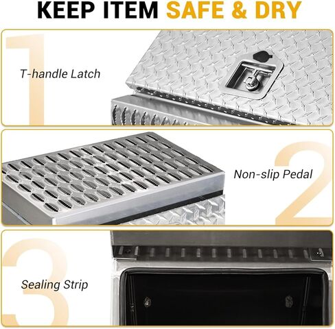 24" L x 25" W x 28H Silver Aluminum Step Semi Truck Tool Box W/Saddle Step Open Wide Design & T-Handle Latch Lock,Frame Steps with Built in Side Storage in Saudi Arabia