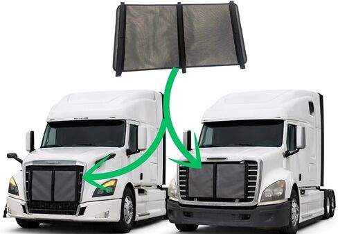 غطاء مصبغة الشتاء لـ Freightliner Cascadia 2008–2026 | واجهة الشتاء الثقيلة | حماية إحماء المحرك | حزام وفيلكرو جبل | درع الطقس البارد | شاحنة سيوتروك in Saudi Arabia