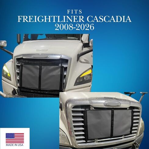 غطاء مصبغة الشتاء لـ Freightliner Cascadia 2008–2026 | واجهة الشتاء الثقيلة | حماية إحماء المحرك | حزام وفيلكرو جبل | درع الطقس البارد | شاحنة سيوتروك in Saudi Arabia