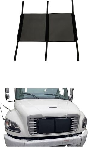 Winter Grille Cover fits Freightliner M2 (Business Class) | Heavy-Duty Winterfront | Engine Warm-Up Protection | Strap & Velcro Mount | Cold Weather Shield for Semi Trucks in Saudi Arabia