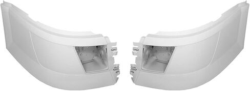 PitStopTruckParts VOLVO VNL 04-15 مجموعة ركن المصد الأيسر والأيمن باللون الأبيض P3029 مع فتحة ضوء الضباب in Kuwait