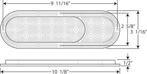 Optronics STL68RBP مصباح LED للتركيب على السطح، أحمر in Saudi Arabia