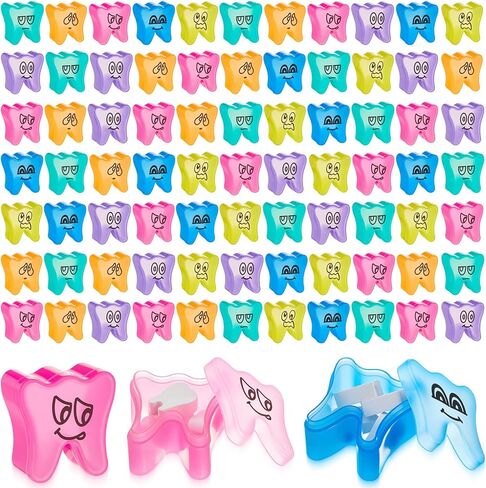 60 Pcs Colorful Tooth Saver Box for Kids Boys Girls Plastic Lost Fairy Tooth Holder Bulk Keepsake for School Classroom Dentist Baby Teeth Party Favor Bag Fillers, 6 Colors, 1.69*1.69*1.06 Inch in Saudi Arabia