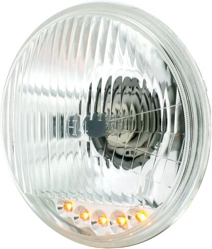 United Pacific S2005LED ULTRALIT 5 3/4" Crystal Halogen Headlight w/5 LED Position Lights, Glass Lens, Chrome Metal Reflector – ONE Headlight in Saudi Arabia