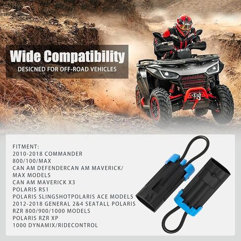 2 حزمة من قابس تجاوز حزام الأمان Polaris Ranger لـ RZR & Ranger 570–1000، موصل تجاوز حزام الأمان UTV، تعطيل إنذار حزام الأمان ومحدد السرعة، التوصيل والتشغيل للاستخدام على الطرق الوعرة in Kuwait