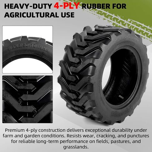 AR-PRO 18x8.50-10 Garden Tractor Tubeless Tire, Heavy Duty 4-Ply Farm & Lawn Tractor Tire, 780lbs Capacity (1-Pack) in Saudi Arabia