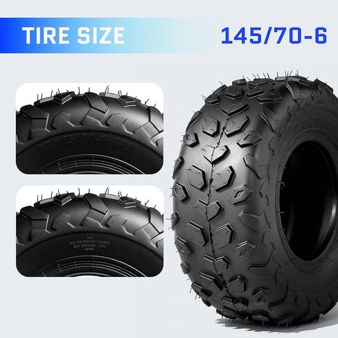إطارات دراجة صغيرة TRIBLE SIX 145/70-6، 145 70-6(14x6-6) إطار Go Kart متوافق مع Coleman CT100U، CC100X،110cc، Baja DB30، KT196، GK200 ATV، Go Kart، 6 PR، بدون أنبوب - عبوتان in Saudi Arabia