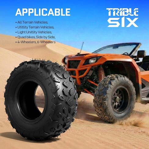 إطارات دراجة صغيرة TRIBLE SIX 145/70-6، 145 70-6(14x6-6) إطار Go Kart متوافق مع Coleman CT100U، CC100X،110cc، Baja DB30، KT196، GK200 ATV، Go Kart، 6 PR، بدون أنبوب - عبوتان in Saudi Arabia