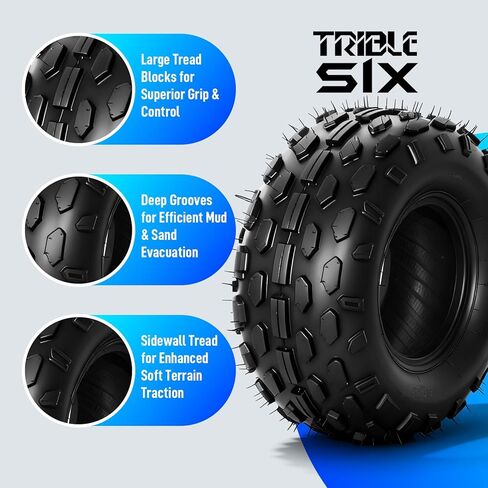 TRIBLE SIX 145/70-6 Tubeless Tire,145 70-6 Go Kart Tires,Compatible with Coleman CC100X,CT100U,Baja Dirt Bug,Motovox MBX10 ATV Quad 4 Wheeler Mini Bike,4 PR(Pack of 2) in Saudi Arabia