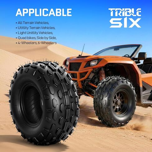 TRIBLE SIX 145/70-6 Tubeless Tire,145 70-6 Go Kart Tires,Compatible with Coleman CC100X,CT100U,Baja Dirt Bug,Motovox MBX10 ATV Quad 4 Wheeler Mini Bike,4 PR(Pack of 2) in Saudi Arabia