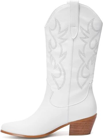 YEOTREAN أحذية رعاة البقر الغربية النسائية واسعة منتصف الساق in Kuwait