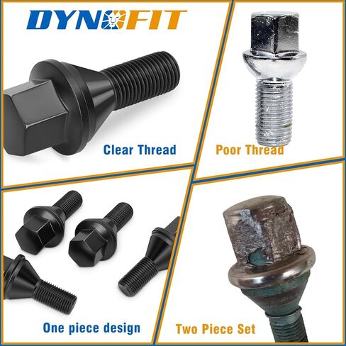 Dynofit M12x1.25 استبدال مسامير العروة ما بعد البيع للبراغي المنتفخة OE المكونة من قطعتين، 20 قطعة 17 مم عرافة OE نمط عجلة الترباس تناسب Jeep Renegade 2015-2025، دودج هورنت 2023-2025، 22 مم عرقوب تصميم قطعة واحدة in Kuwait