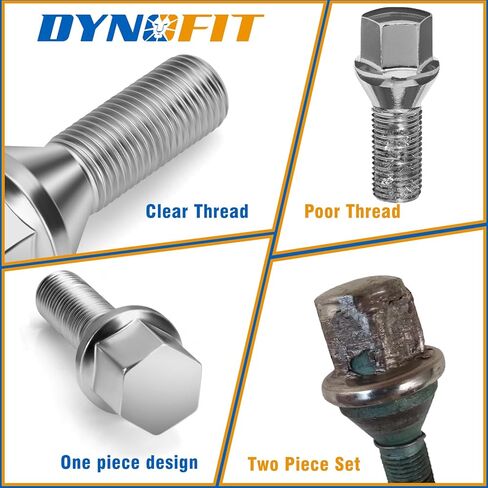 Dynofit M12x1.25 Lug Bolts Set Compatible with Je-ep Compass Cherokee Renegade, 20pcs 12mmx1.25 Lug Nuts Stud for Fiat 500 Dodge Dart Chrysler 200, 28mm Shank Wheel Bolts Replace OE#6511051AA 611-005 in Saudi Arabia