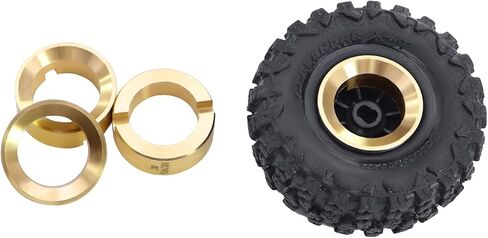 4PCS Brass Wheel 3.7g Weights for AXIAL 1/30 SCX30 Ford Bronco Jeep Wrangler JLU 4X4 RTR Rock Crawler AXI-2048 AXI-2261 in Saudi Arabia