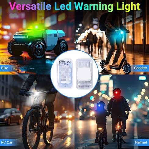 مصابيح LED لاسلكية فائقة السطوع من ليكارت مع جهاز تحكم عن بعد، 8 ألوان من النوع C قابلة لإعادة الشحن، ضوء تحذير مضاد للماء للطائرات بدون طيار والسيارات والدراجات النارية والدراجات والشاحنات (4 قطع) in Kuwait
