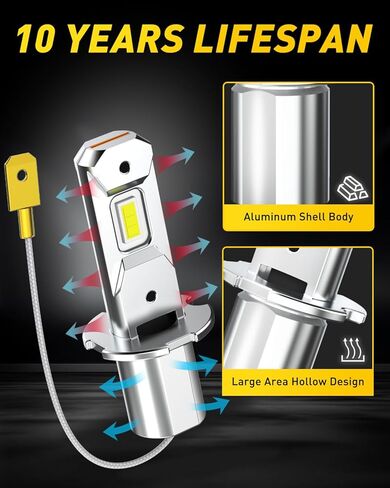 "مصباح AUXITO H3 LED، 16,000LM 600% أكثر سطوعًا، عمر 10 سنوات، مقاس 1:1 Plug-n-Play، تركيب مثالي 100%، مصباح ضباب LED H3 لمصباح الضباب، DRL، Canbus جاهز، حزمة من 2". in Kuwait