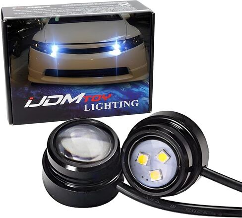 مصابيح عين النسر LED عالية الطاقة من iJDMTOY متوافقة مع مصابيح وقوف السيارات ومصابيح الضباب وزينون أبيض in Kuwait