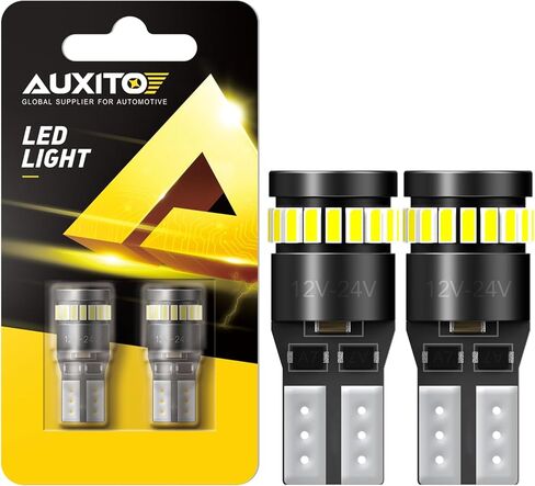 AUXITO 194 LED License Plate Light Canbus Error Free, 6000K White 168 175 2825 T10 W5W LED Bulbs for Car Interior Map Dome Trunk Exterior Parking Lights, Pack of 2 in Saudi Arabia