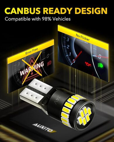 AUXITO 194 LED License Plate Light Canbus Error Free, 6000K White 168 175 2825 T10 W5W LED Bulbs for Car Interior Map Dome Trunk Exterior Parking Lights, Pack of 2 in Saudi Arabia