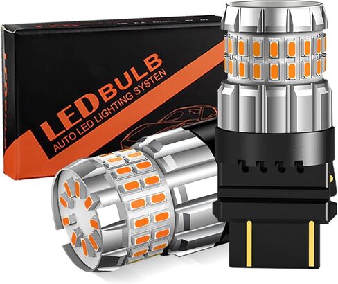 3157 LED لمبة 60SMD الأصفر بدوره إشارة لمبة 3156 3057 4157 LED سيارة ل الفرامل الذيل لمبة مصباح النهار تشغيل احتياطية عكس مصباح إيقاف السيارة in Kuwait