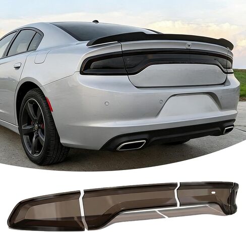 أغطية أغطية إضاءة الذيل تناسب دودج تشارجر GT SRT SXT SE R/T Scat Pack 2015-2024، غطاء حماية خلفي أسود مدخن مجموعة الإكسسوارات الخارجية in Saudi Arabia
