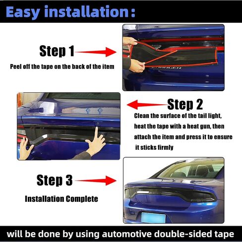 Tail Light Covers Guards Fit for Dodge Charger GT SRT SXT SE R/T Scat Pack 2015-2024, Smoked Black Rear Light Protective Cover Guards Trim Set Exterior Accessories in Saudi Arabia