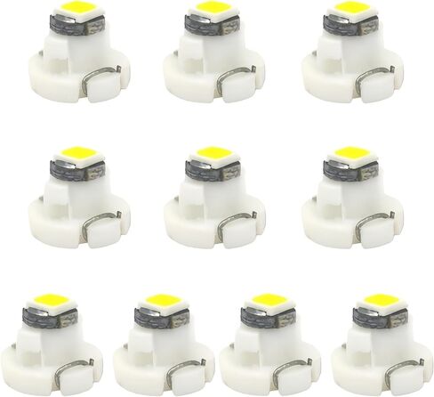 10 عبوات من لمبة T3 Neo Wedge Led باللون الأحمر 3030 رقاقة وحدة تحكم داخلية للتحكم في المناخ ومقعد خلفي ومزيل الضباب ومؤشر ضوء الساعة بقاعدة 8 مم، قابلة للتعتيم in Kuwait