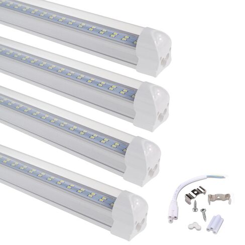 مصابيح أنبوبية LED مدمجة 8 أقدام مزدوجة الجوانب 170 درجة، 72 وات 72000 لومن، AC85-277V، غطاء شفاف SMD2835، أبيض بارد 6000 ك، مصابيح باب تبريد LED 25 حزمة in Saudi Arabia