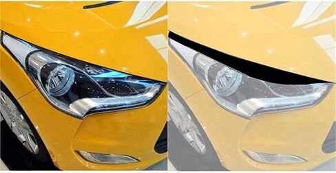الحاجب الأمامي لشركة هيونداي ل Veloster 2011 2012 2013 2014 2015 2016 2017 العلوي ملصق سيارة الجبهة العلوي الجفن الحاجب غطاء المصباح الجفون in Kuwait