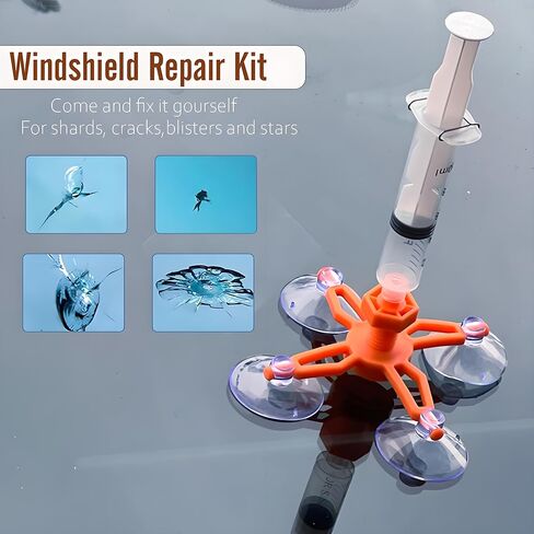 Windshield Repair Kit - Nano Glass Repair Fluid for Chips & Cracks | Quick Fix, Works on for Chips and Cracks，Cracks Gone Glass Repair Kit, Automotive Windscreen Repair Tool Nano Repair Liquid (Navy) in Saudi Arabia