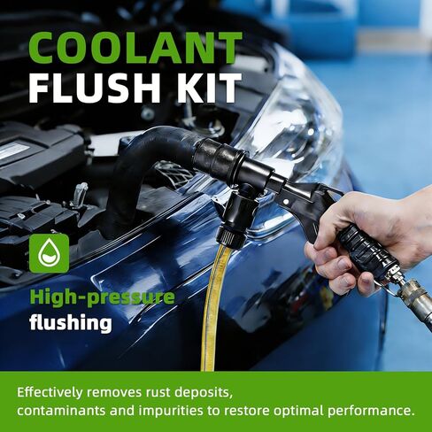 Coolant Flush Gun, Lever Action Heater Core Flush Kit, Coolant Flush Kit for Automotive Coolant Flush, Air and Water Radiator Flush Kit with Nozzles for 19-40mm Hoses in Saudi Arabia