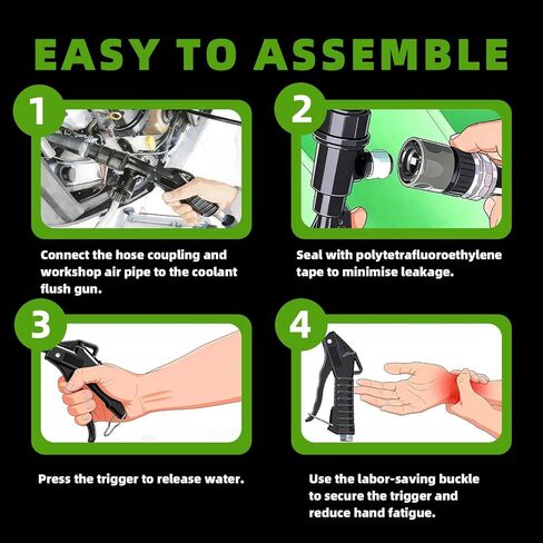 Coolant Flush Gun, Lever Action Heater Core Flush Kit, Coolant Flush Kit for Automotive Coolant Flush, Air and Water Radiator Flush Kit with Nozzles for 19-40mm Hoses in Saudi Arabia