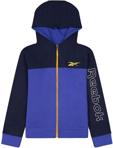 Reebok boys 3-piece Tracksuit Clothing Set - Zip-up Hoodie Sweatshirt + Crewneck T-shirt + Fleece Jogger Sweatpants in Saudi Arabia