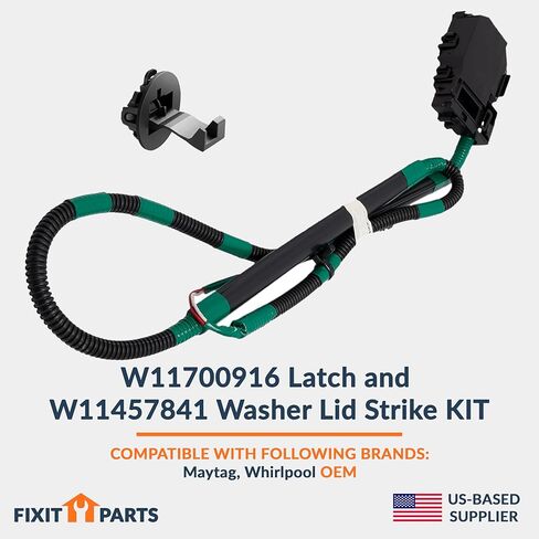 US-Based Supplier – W11700916 Latch replaces W11394572 W11032875 W11543566 and W11457841 Washer Lid Strike KIT – NOT UNIVERSAL in Kuwait