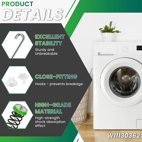 طقم قضيب تعليق الغسالة W11130362 - 2026 مُحسّن مناسب لـ Whirl.pool May.tag Ken.more - يستبدل W10594080 W10735786 - يناسب الموديلات WTW5000DW1/DW2/DW3، MVWC565FW1/FW2، MVWX655DW1 بواسطة AMI PARTS in Kuwait