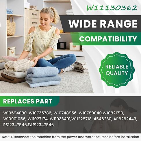 طقم قضيب تعليق الغسالة W11130362 - 2026 مُحسّن مناسب لـ Whirl.pool May.tag Ken.more - يستبدل W10594080 W10735786 - يناسب الموديلات WTW5000DW1/DW2/DW3، MVWC565FW1/FW2، MVWX655DW1 بواسطة AMI PARTS in Kuwait