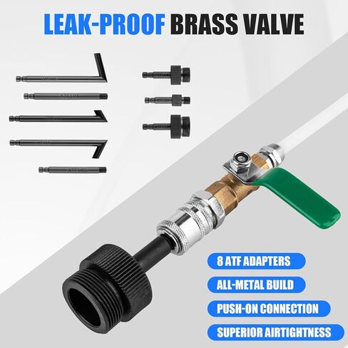 مجموعة مضخة نقل سائل ناقل الحركة، نظام إعادة تعبئة يدوي 3 لتر مع مقياس الضغط - 8 قطع محولات ATF، حشو سوائل السيارات الاحترافية الممتازة وأداة تغيير الزيت لخدمة ناقل الحركة in Kuwait